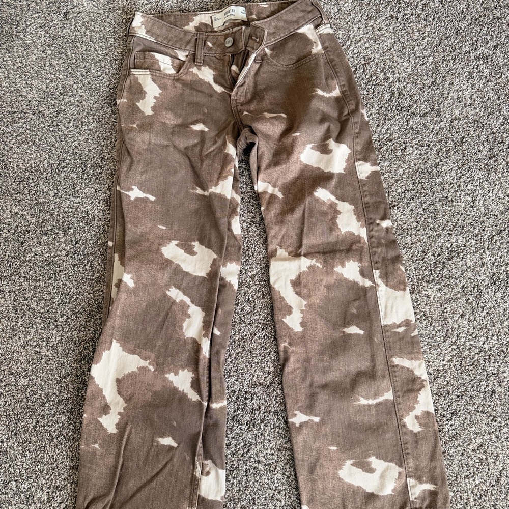 Hollister Brown and Cream Baggy Pants